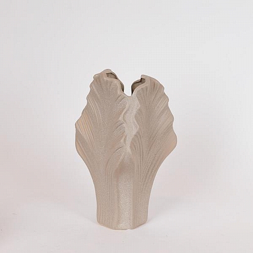 ΒΑΖΟ ΣΕ ΣΧΗΜΑ ΦΥΛΛΟΥ ΚΕΡΑΜΙΚΟ ΚΑΦΕ 17x17x33cm