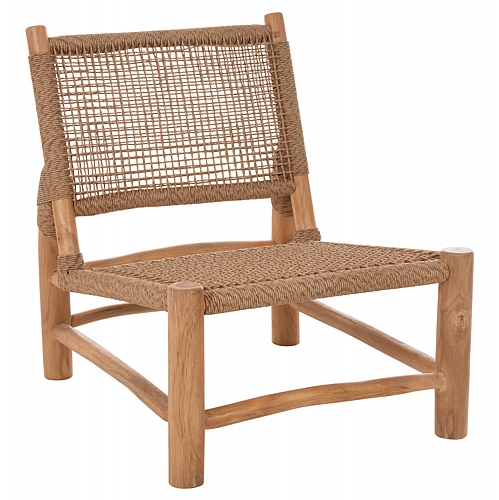 ΚΑΡΕΚΛΑ FB95986 ΞΥΛΟ TEAK ΣΕ ΦΥΣΙΚΟ ΚΑΙ ΣΥΝΘΕΤΙΚΟ RATTAN 63x77x77Υεκ.