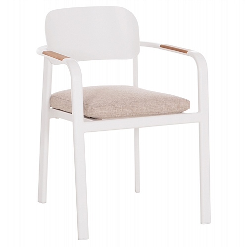 ΠΟΛΥΘΡΟΝΑ ΤΡΑΠΕΖΑΡΙΑΣ FB96414.02 ΛΕΥΚΟ ΑΛΟΥΜΙΝΙΟ-ΜΠΕΖ OLEFIN--TEAK 56x62x78Υεκ