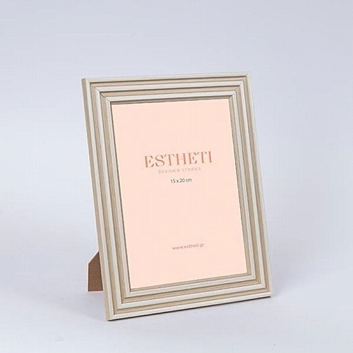 Κορνίζα 15x20 Πλαστική Λευκή-Καφέ