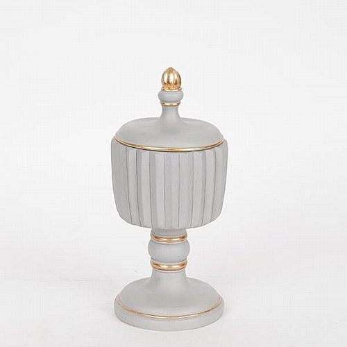 ΜΠΩΛ ΜΕ ΚΑΠΑΚΙ ΠΟΛΥΡΕΣΙΝ ΓΚΡΙ - ΧΡΥΣΟ 9x9x21cm