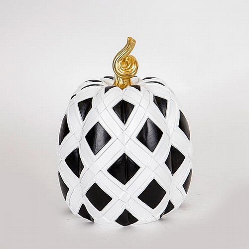 ΔΙΑΚΟΣΜΗΤΙΚΗ ΚΟΛΟΚΥΘΑ ΑΣΠΡΟ-ΜΑΥΡΟ 19x19x24.5cm