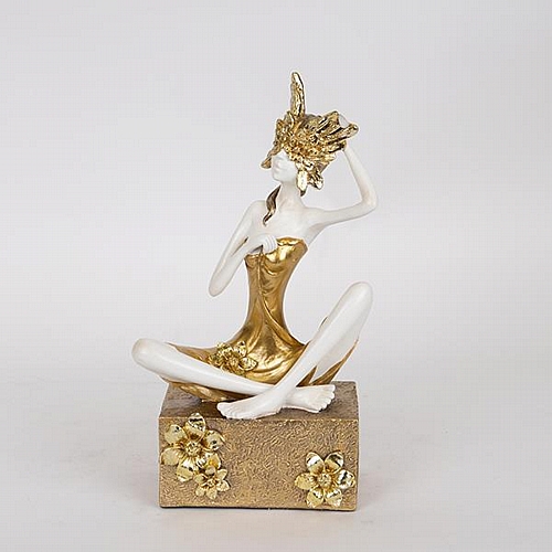 ΔΙΑΚΟΣΜΗΤΙΚΟ ΓΛΥΠΤΟ ΡΕΖΙΝ ΓΥΝΑΙΚΑ ΜΕ ΜΑΣΚΑ ΛΕΥΚΟ-ΧΡΥΣΟ 15.5x10x28cm ΔΙΑΚΟΣΜΗΤΙΚΟ ΓΛΥΠΤΟ ΡΕΖΙΝ ΓΥΝΑΙΚΑ ΜΕ ΜΑΣΚΑ ΛΕΥΚΟ-ΧΡΥΣΟ 15.5x10x28cm