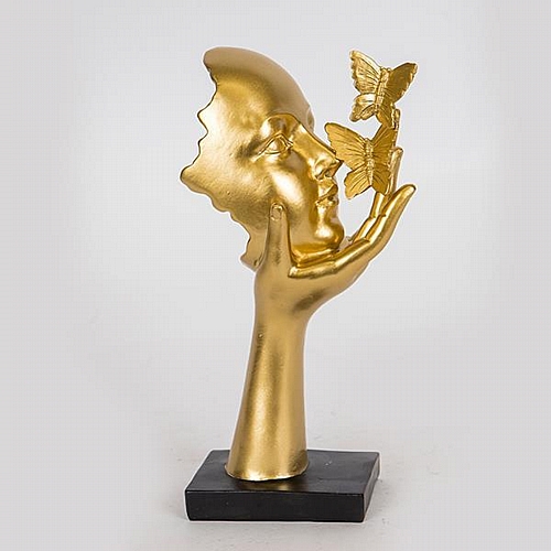 ΔΙΑΚΟΣΜΗΤΙΚΟ ΓΛΥΠΤΟ ΠΡΟΣΩΠΟ & ΠΕΤΑΛΟΥΔΕΣ ΧΡΥΣΟ 12.5x7.5x23.5cm ΔΙΑΚΟΣΜΗΤΙΚΟ ΓΛΥΠΤΟ ΠΡΟΣΩΠΟ & ΠΕΤΑΛΟΥΔΕΣ ΧΡΥΣΟ 12.5x7.5x23.5cm