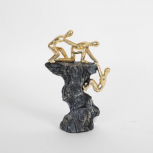 ΔΙΑΚΟΣΜΗΤΙΚΟ ΓΛΥΠΤΟ ΑΝΘΡΩΠΟΙ & ΒΡΑΧΟΣ ΧΡΥΣΟ-ΜΑΥΡΟ 14x5.5x21.5cm ΔΙΑΚΟΣΜΗΤΙΚΟ ΓΛΥΠΤΟ ΑΝΘΡΩΠΟΙ & ΒΡΑΧΟΣ ΧΡΥΣΟ-ΜΑΥΡΟ 14x5.5x21.5cm