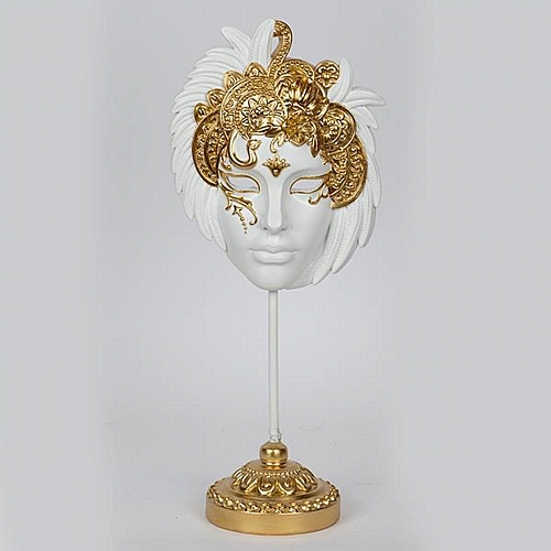 ΔΙΑΚΟΣΜΗΤΙΚΟ ΜΑΣΚΑ ΠΟΛΥΡΕΣΙΝ ΑΣΠΡΟ-ΧΡΥΣΟ 15.2x9.8x22.8cm ΔΙΑΚΟΣΜΗΤΙΚΟ ΜΑΣΚΑ ΠΟΛΥΡΕΣΙΝ ΑΣΠΡΟ-ΧΡΥΣΟ 15.2x9.8x22.8cm