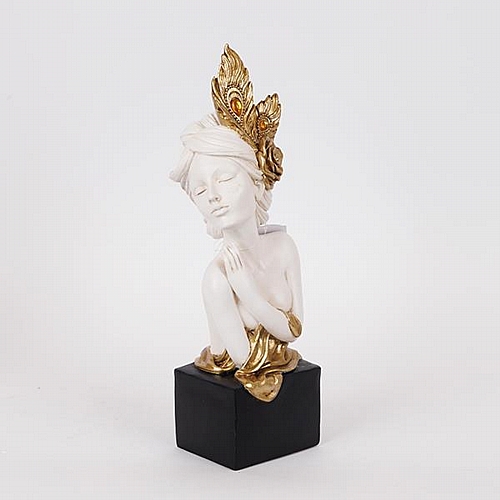 ΔΙΑΚΟΣΜΗΤΙΚΟ ΓΛΥΠΤΟ ΓΥΝΑΙΚΑ ΜΕ ΛΟΥΛΟΥΔΙ ΛΕΥΚΟ-ΧΡΥΣΟ 12x11x33.5cm ΔΙΑΚΟΣΜΗΤΙΚΟ ΓΛΥΠΤΟ ΓΥΝΑΙΚΑ ΜΕ ΛΟΥΛΟΥΔΙ ΛΕΥΚΟ-ΧΡΥΣΟ 12x11x33.5cm