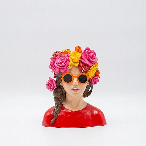 ΔΙΑΚΟΣΜΗΤΙΚΟ ΓΛΥΠΤΟ ΠΡΟΤΟΜΗ ΓΥΝΑΙΚΑΣ ΜΕ ΓΥΑΛΙΑ ΗΛΙΟΥ & ΠΟΛΥΧΡΩΜΑ ΛΟΥΛΟΥΔΙΑ ΠΟΛΥΡΕΖΙΝ ΠΟΛΥΧΡΩΜΟ 17x10x21cm