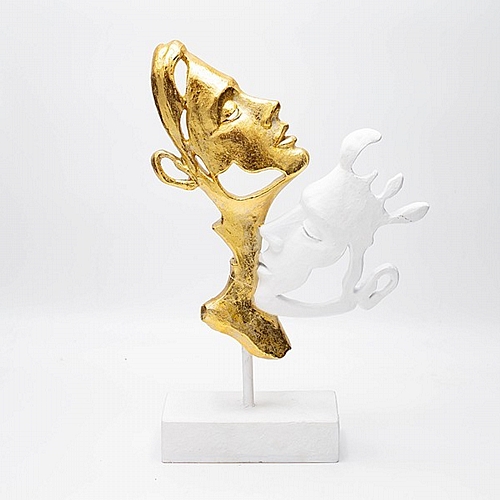 ΔΙΑΚΟΣΜΗΤΙΚΟ ΠΡΟΣΩΠΑ ΠΟΛΥΡΕΣΙΝ ΧΡΥΣΟ-ΛΕΥΚΟ 22x7.5x33cm