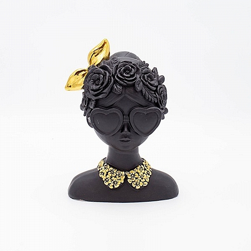 ΔΙΑΚΟΣΜΗΤΙΚΟ ΓΥΝΑΙΚΑ ΠΟΛΥΡΕΖΙΝ ΜΑΥΡΟ-ΧΡΥΣΟ 14.5x10.5x20cm