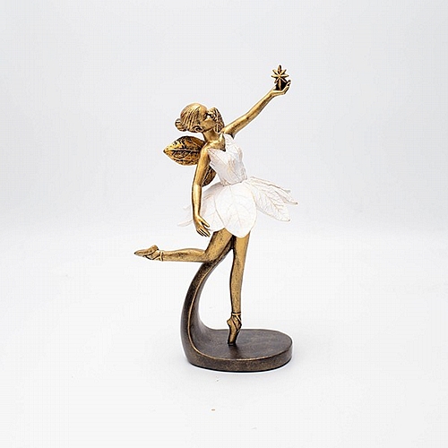 ΔΙΑΚΟΣΜΗΤΙΚΟ ΝΕΡΑΙΔΑ ΠΟΛΥΡΕΖΙΝ ΜΠΡΟΝΖΕ-ΛΕΥΚΟ 11.58x8.5x24.2cm