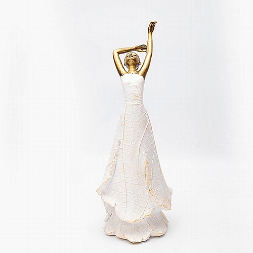 ΓΥΝΑΙΚΑ ΠΟΛΥΡΕΖΙΝ ΧΡΥΣΗ - ΛΕΥΚΗ 12.8x10.1x27.9cm