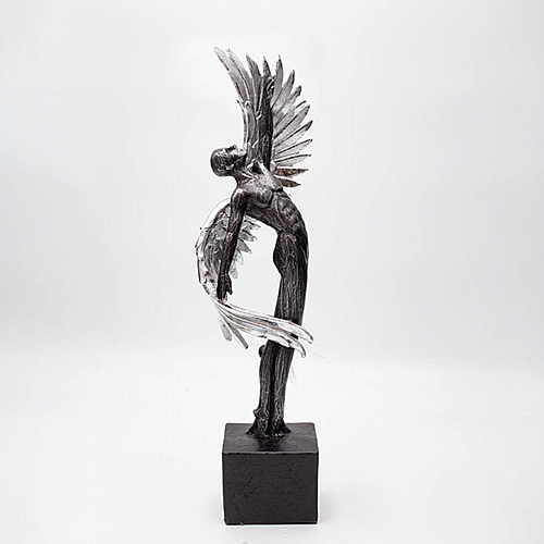 ΑΝΤΡΑΣ ΜΕ ΦΤΕΡΑ ΠΟΛΥΡΕΖΙΝ ΧΡΥΣΟΣ - ΑΣΗΜΙ 9x6.5x39cm