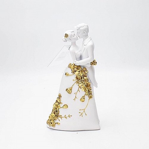 ΖΕΥΓΑΡΙ ΠΟΛΥΡΕΖΙΝ ΛΕΥΚΟ - ΧΡΥΣΟ 11.2x5x20cm