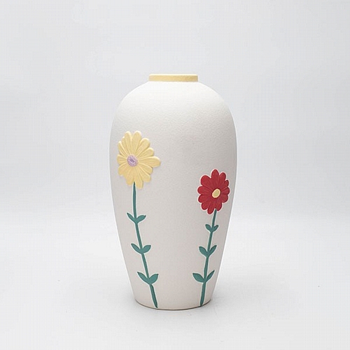 ΒΑΖΟ ΚΕΡΑΜΙΚΟ ΛΕΥΚΟ-ΜΕ ΛΟΥΛΟΥΔΙΑ 14x7x10cm