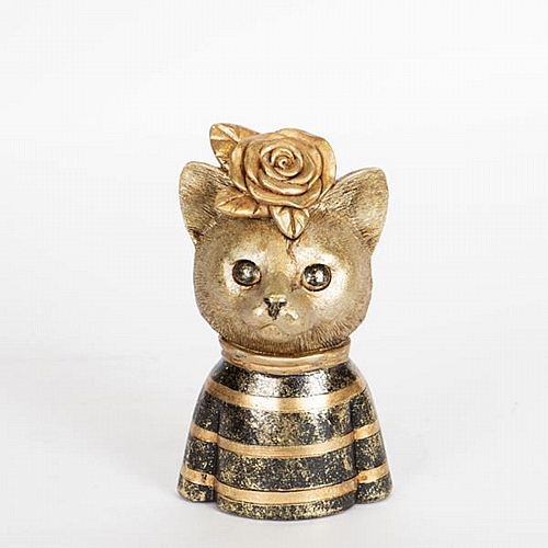 ΓΑΤΑ ΜΑΥΡΗ - ΧΡΥΣΗ 10.5x9x18cm