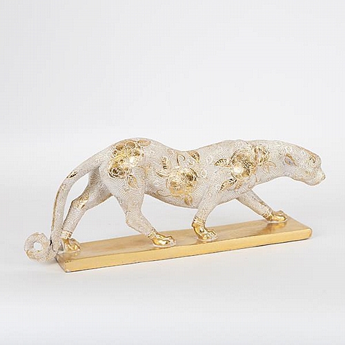 ΠΑΝΘΗΡΑΣ ΠΟΛΥΡΕΖΙΝ ΛΕΥΚΟΣ - ΧΡΥΣΟΣ 42.5x10.5x16.7cm