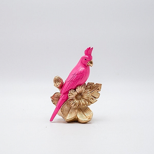 ΔΙΑΚΟΣΜΗΤΙΚΟ ΠΑΠΑΓΑΛΟΣ ΠΟΛΥΡΕΖΙΝ ΡΟΖ-ΧΡΥΣΟ 10.5x7x15cm