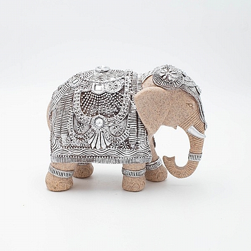 ΔΙΑΚΟΣΜΗΤΙΚΟ ΕΛΕΦΑΝΤΑΣ ΠΟΛΥΡΕΖΙΝ- ΣΙΔΕΡΟ ΚΡΕΜ-ΑΣΗΜΙ 20x10x15.5cm