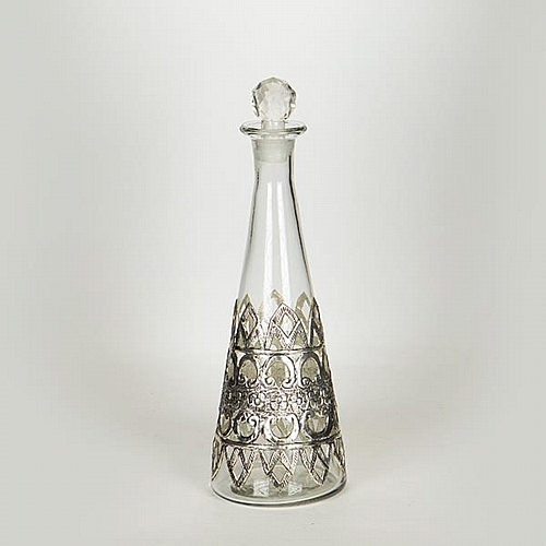 ΚΑΡΑΦΑ  ΓΥΑΛΙΝΗ - ΜΕΤΑΛΛΙΚΗ ΑΣΗΜΙ 12x35cm