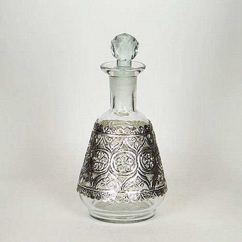 ΚΑΡΑΦΑ ΓΥΑΛΙΝΗ - ΜΕΤΑΛΛΙΚΗ ΑΣΗΜΙ 13x24cm