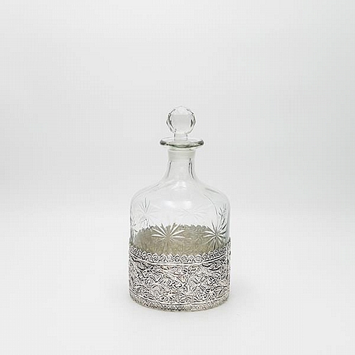 ΚΑΡΑΦΑ ΓΥΑΛΙΝΗ - ΜΕΤΑΛΛΙΚΗ ΑΣΗΜΙ 13x26cm