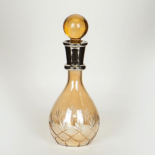 ΚΑΡΑΦΑ ΓΥΑΛΙΝΗ - ΜΕΤΑΛΛΙΚΗ ΜΕΛΙ 11x22cm