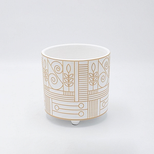 ΚΑΣΠΩ ΚΕΡΑΜΙΚΟ ΛΕΥΚΟ-ΜΠΕΖ 13.5x13.5x13.5cm ΚΑΣΠΩ ΚΕΡΑΜΙΚΟ ΛΕΥΚΟ-ΜΠΕΖ 13.5x13.5x13.5cm