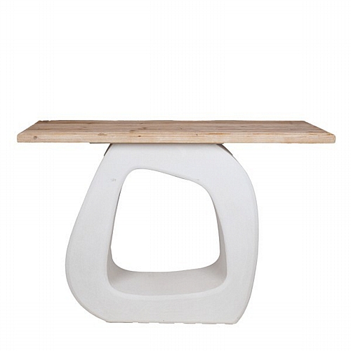 ΚΟΝΣΟΛΑ ΞΥΛΟ-MDF ΛΕΥΚΟ-ΦΥΣΙΚΟ 120x38x82cm