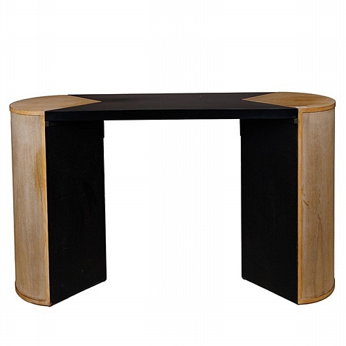 ΚΟΝΣΟΛΑ ΜΕΤΑΛΛΙΚΗ - ΞΥΛΙΝΗ ΜΑΥΡΗ - NATURAL 140x40.5x81cm