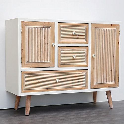 ΣΥΡΤΑΡΙΕΡΑ ΞΥΛΙΝΗ ΛΕΥΚΗ - NATURAL 90x33.5x72cm