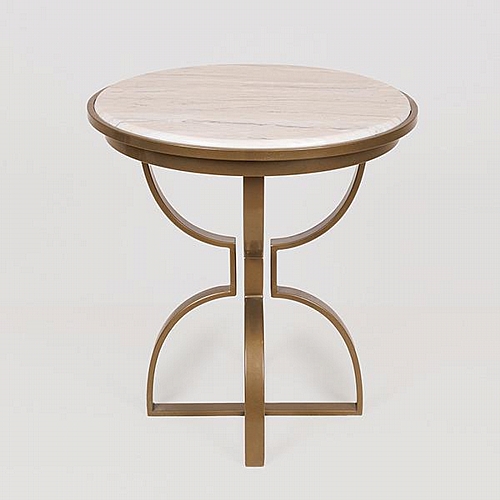 ΤΡΑΠΕΖΙ ΜΕΤΑΛΛΙΚΟ  ΧΡΥΣΟ - ΛΕΥΚΟ 50x50x52cm