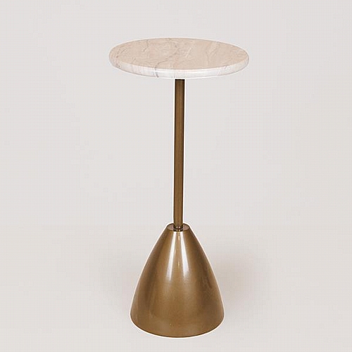 ΤΡΑΠΕΖΙ ΜΕΤΑΛΛΙΚΟ ΧΡΥΣΟ - ΛΕΥΚΟ 35x35x52cm