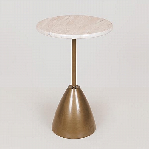 ΤΡΑΠΕΖΙ ΜΕΤΑΛΛΙΚΟ ΧΡΥΣΟ - ΛΕΥΚΟ  30x30x62cm