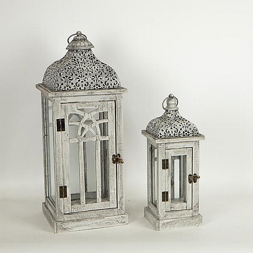 S/2 ΦΑΝΑΡΙΑ ΜΕΤΑΛΛΙΚA - ΞΥΛΙΝΑ ΓΚΡΙ  22x22x54.5cm/14.5x14.5x37.5cm