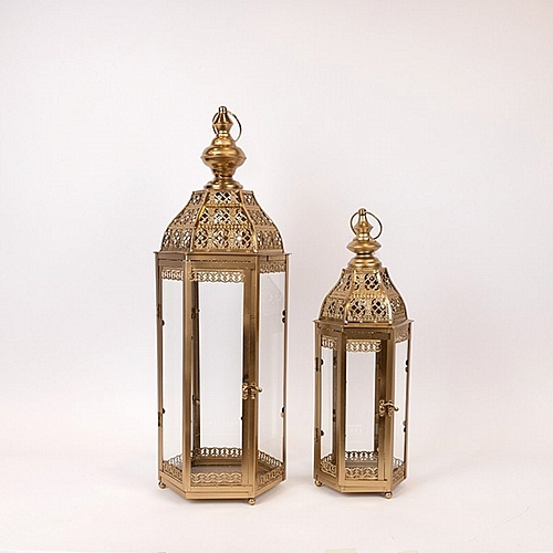 S/2 ΦΑΝΑΡΙΑ ΜΕΤΑΛΛΟ ΜΠΡΟΝΖΕ 23x20x64cm/ 17x15x48cm