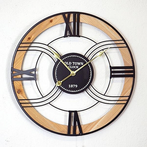 ΡΟΛΟΪ ΤΟΙΧΟΥ ΜΕΤΑΛΛΙΚΟ - ΞΥΛΙΝΟ ΜΑΥΡΟ - NATURAL - ΧΡΥΣΟ 60x4.5x60cm