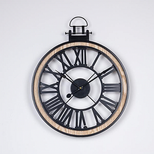 ΡΟΛΟΪ ΤΟΙΧΟΥ ΜΕΤΑΛΛΙΚΟ - ΞΥΛΙΝΟ NATURAL - ΜΑΥΡΟ 40x4.5x50cm