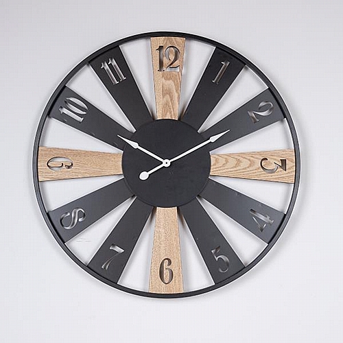 ΡΟΛΟΪ ΤΟΙΧΟΥ ΜΕΤΑΛΛΙΚΟ - ΞΥΛΙΝΟ NATURAL - ΜΑΥΡΟ 60x4.5x60cm