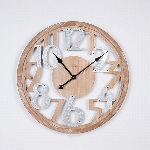 ΡΟΛΟΪ ΤΟΙΧΟΥ ΜΕΤΑΛΛIKΟ - ΞΥΛINΟ NATURAL - ΑΣΗΜΙ 60x4.5x60cm