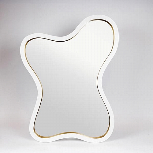 ΚΑΘΡΕΦΤΗΣ ΞΥΛΙΝΟΣ ΛΕΥΚΟΣ - ΧΡΥΣΟΣ 68.8x4.5x90.4cm