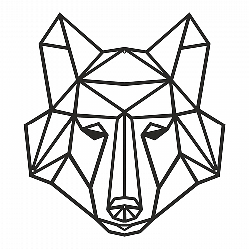 Διακοσμητικό τοίχου Wolfo pakooworld μαύρο μεταλλικό 40x0,15x40εκ