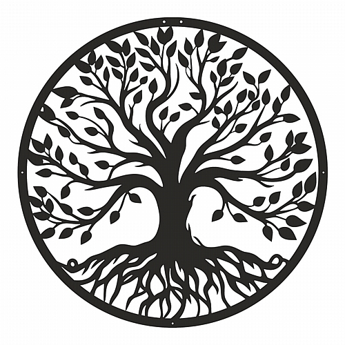 Διακοσμητικό τοίχου Treelife pakooworld μαύρο μεταλλικό Φ80x0,15εκ