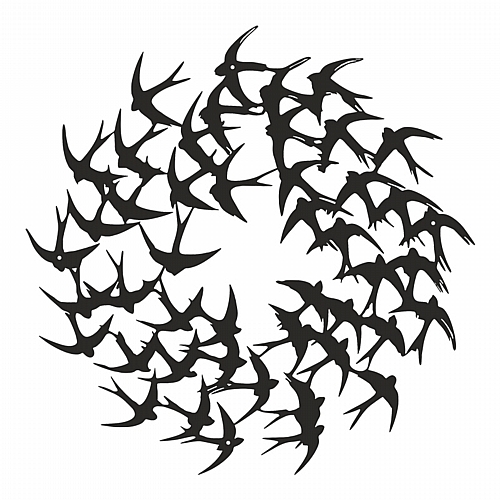 Διακοσμητικό τοίχου Swarm pakooworld μαύρο μεταλλικό Φ50x0,15εκ