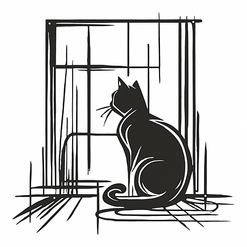 Διακοσμητικό τοίχου Caten pakooworld μαύρο μεταλλικό 50x0,15x50εκ