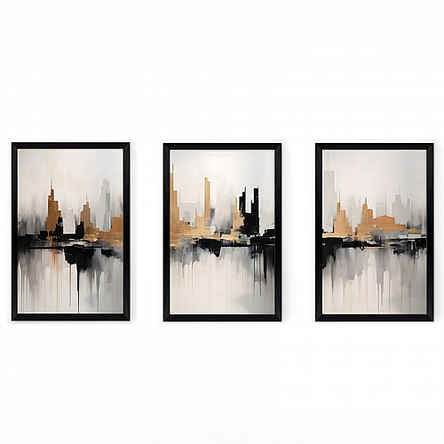 Πίνακας Fortasia pakoworld τρίπτυχος με ψηφιακή εκτύπωση και πλαίσιο 33x0.3x48εκ