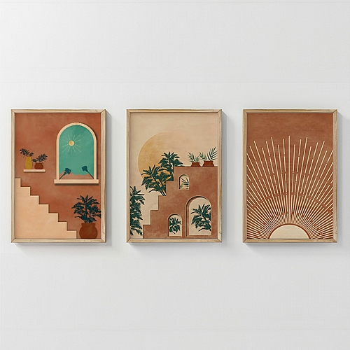 Πίνακας Affera pakoworld τρίπτυχος με ψηφιακή εκτύπωση και πλαίσιο 33x1.5x48εκ