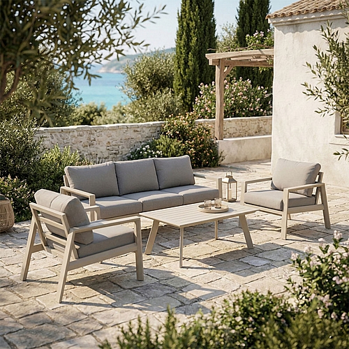 Σαλόνι κήπου Kallisto pakoworld 4τεμ αλουμίνιο σε μπεζ απόχρωση - ύφασμα γκρι Σαλόνι κήπου Kallisto pakoworld 4τεμ αλουμίνιο σε μπεζ απόχρωση - ύφασμα γκρι