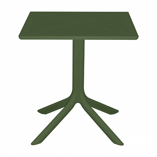 Τραπέζι Groovy pakoworld pp διατρητο σκούρο πράσινο 60x60x76εκ