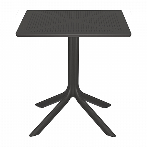 Τραπέζι Groovy pakoworld pp διατρητο ανθρακί 60x60x76εκ